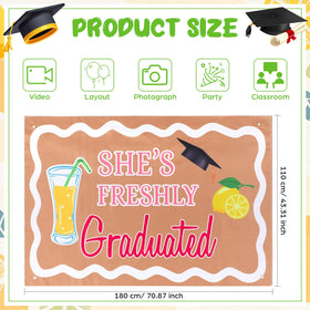 Breling graduation backdrop with a colorful design to brighten party ambiance.