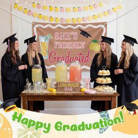 Breling graduation backdrop matte finish reduces glare in photos.