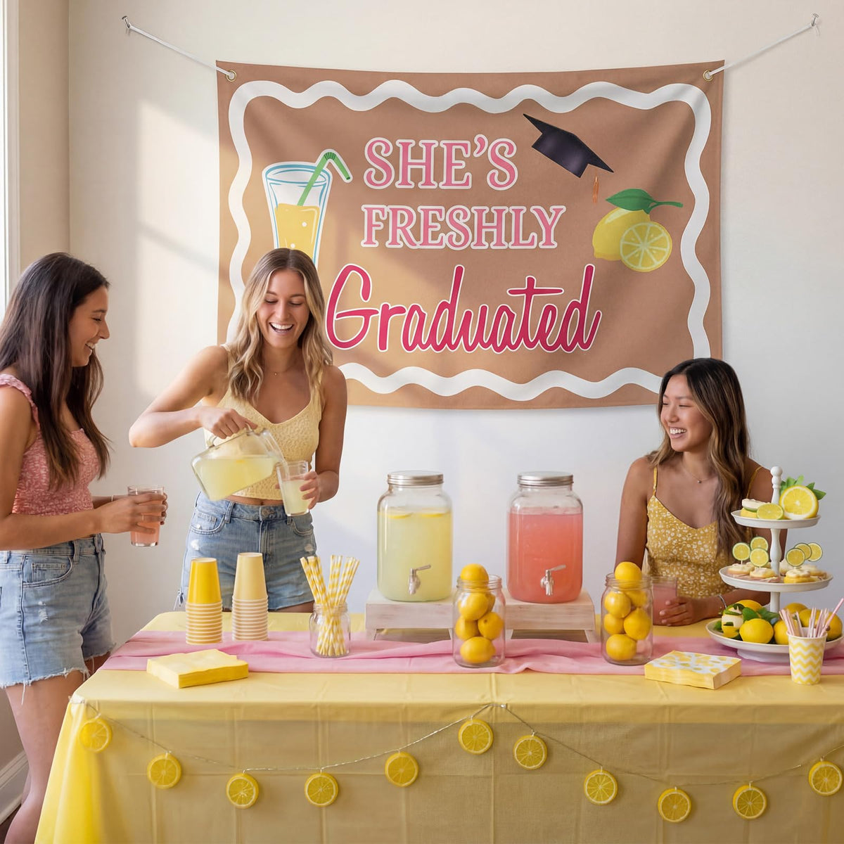 Breling graduation backdrop ideal for photo booths and wall displays at events.