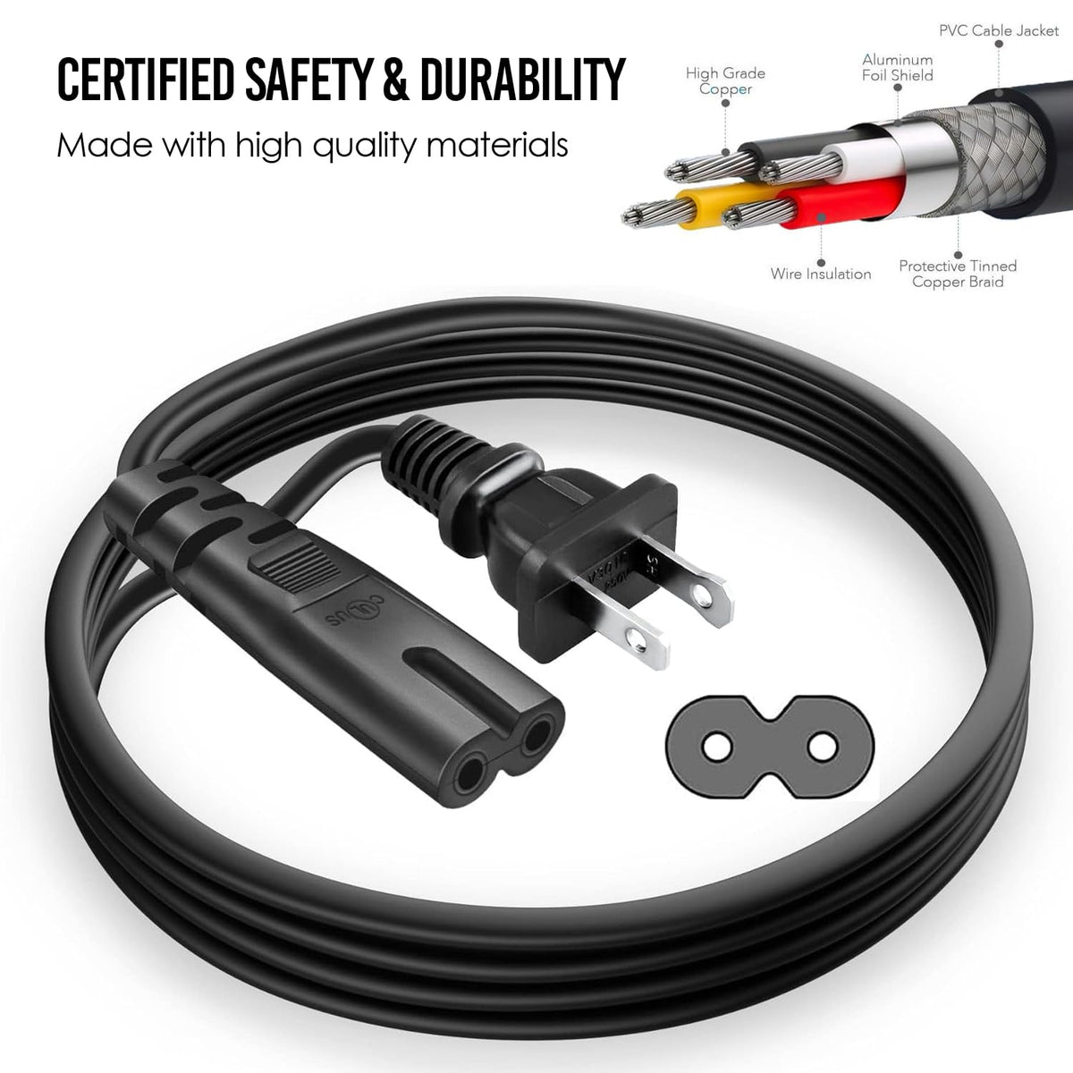 Brendaz 18 AWG SPT-2 two-conductor cord with durable molded design