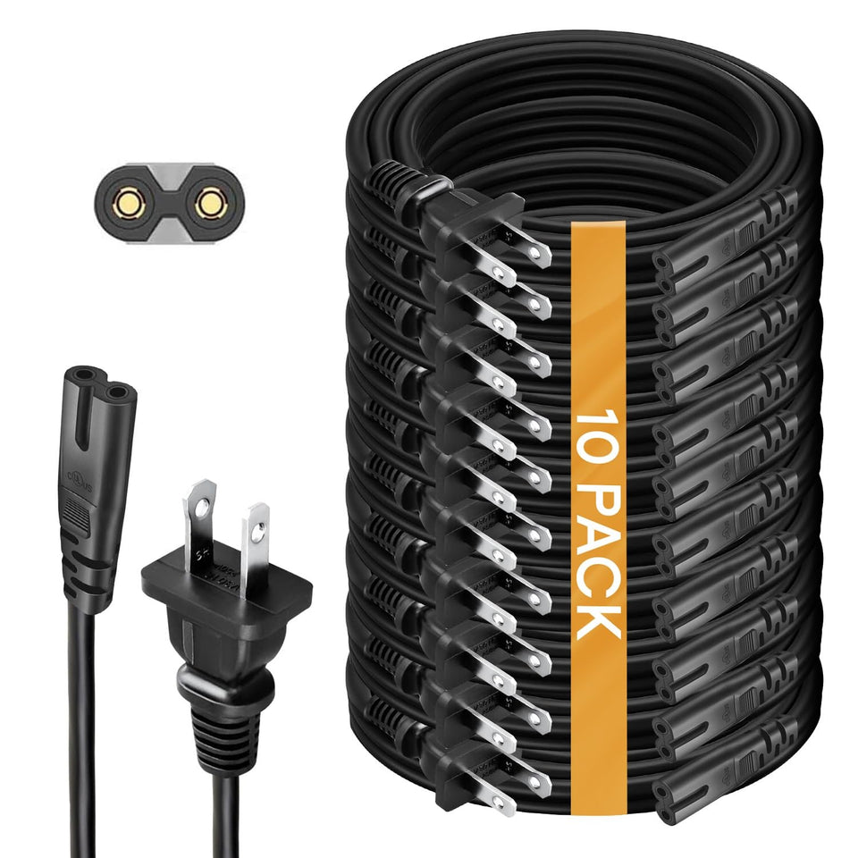Brendaz AC2 prong power cord compatible with PS5 and PS4 for reliable console power