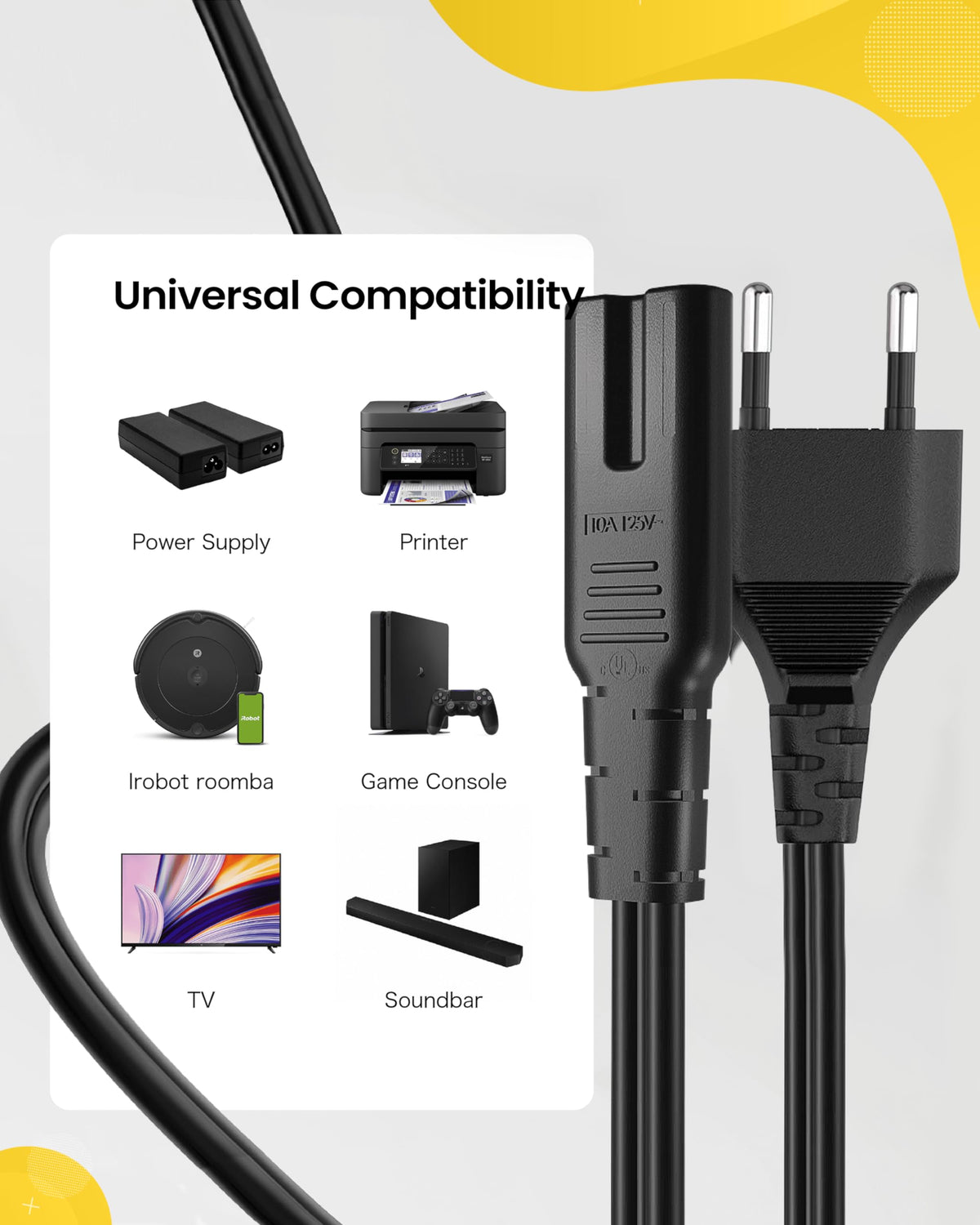 BRENDAZ cable plugged into a printer demonstrating convenient replacement benefit
