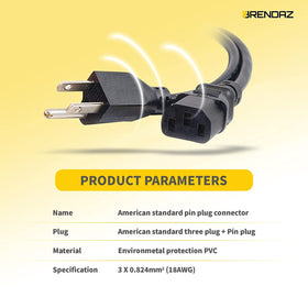 BRENDAZ flexible nylon braided power cable reduces tangling