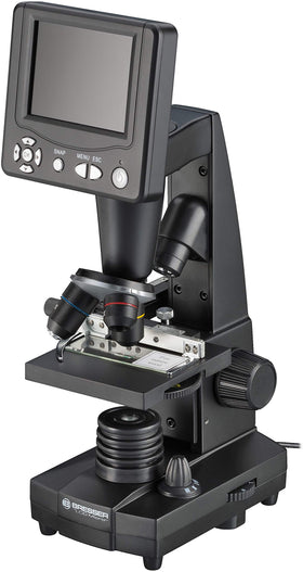 BRESSER LCD-Microscope transmitted-light setup provides clear illumination for slides.