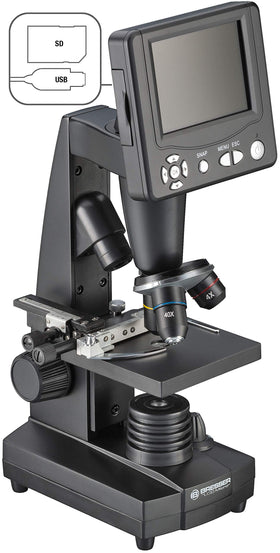 BRESSER LCD-Microscope USB image capture lets you save observations to a computer.