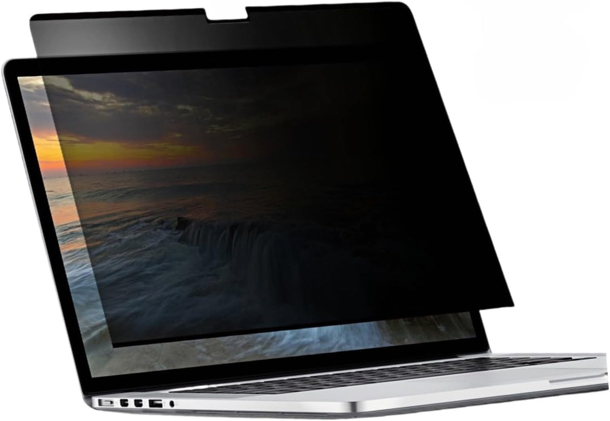 Brevynx privacy filter for MacBook Neo 13 with magnetic ease reduces side viewing.