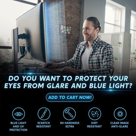 Brevynx protector installed on monitor showing anti-glare effect