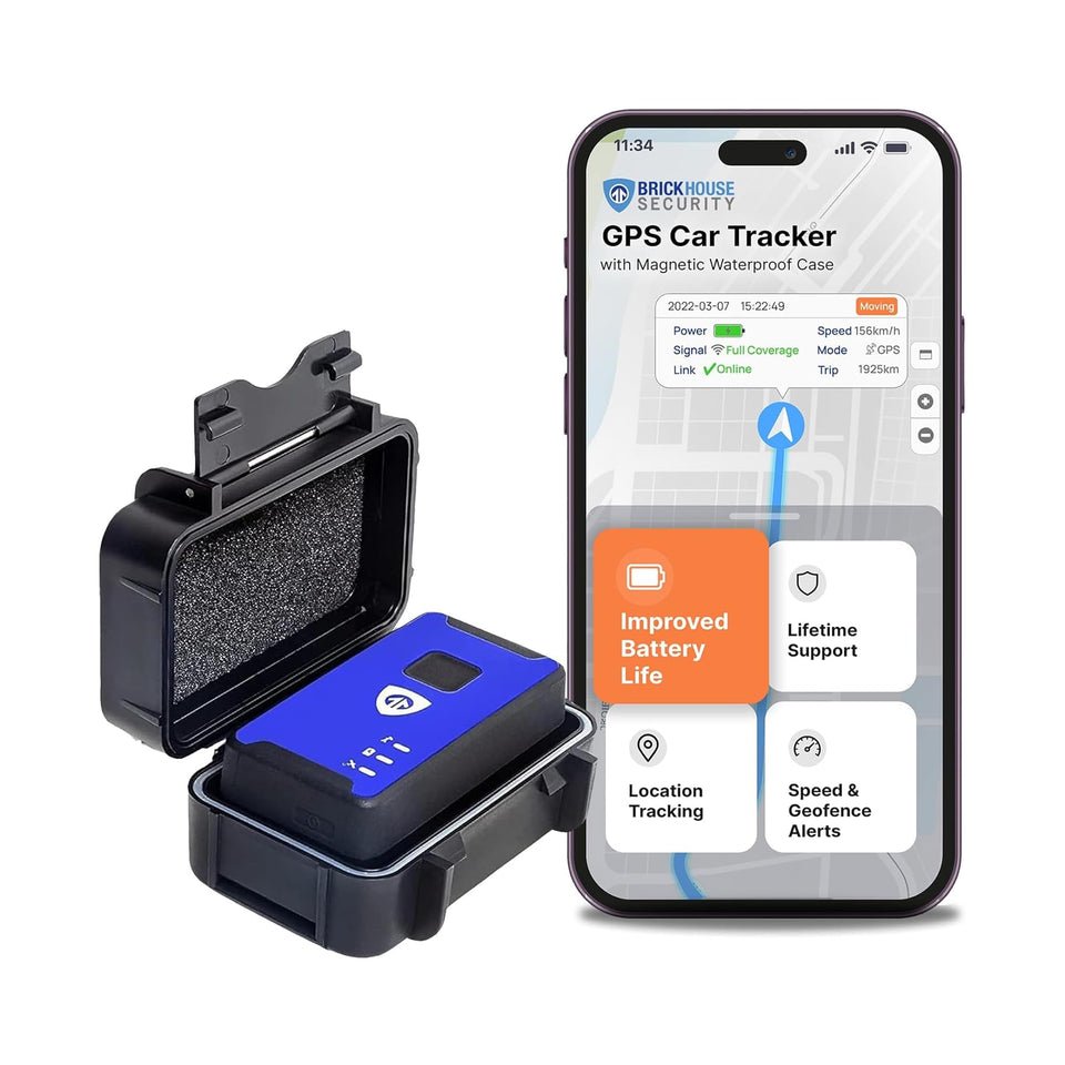 BRICKHOUSE SPARK NANO 7 magnetic waterproof case secures discreet vehicle tracking in all weather.