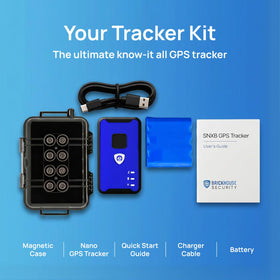 Brickhouse Security tracker attached to a motorcycle frame showing versatile mounting and theft-deterrent tracking