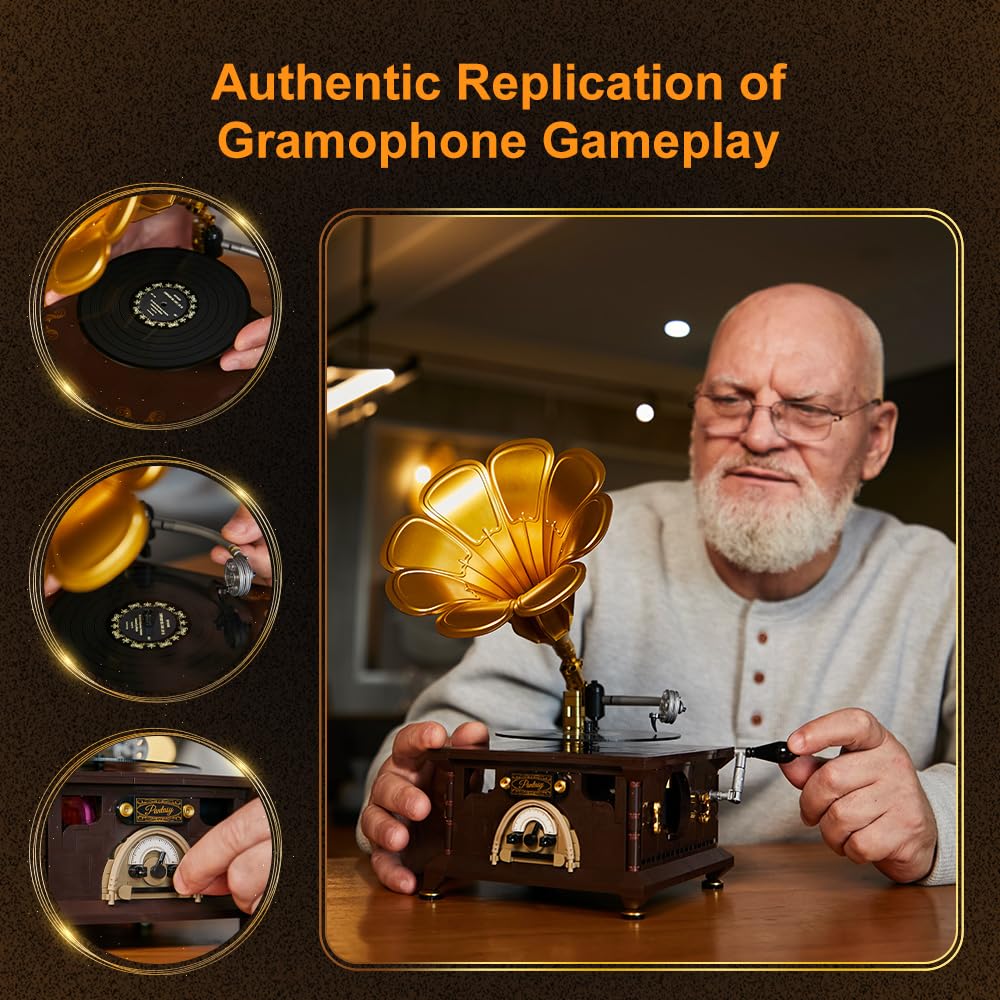 BRICKKK turntable and printed vinyl in motion demonstrating interactive spinning record