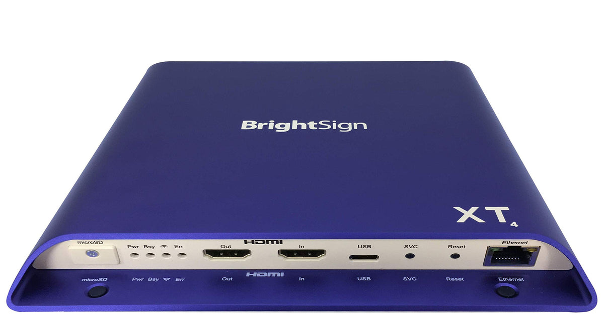 BrightSign XT1144 Expanded I/O with live TV playback for engaging signage experiences