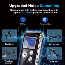 BrilliantHouse voice activated recorder demonstrates hands-free capture.