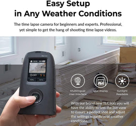 Brinno TLC300 back LCD screen enables quick framing.