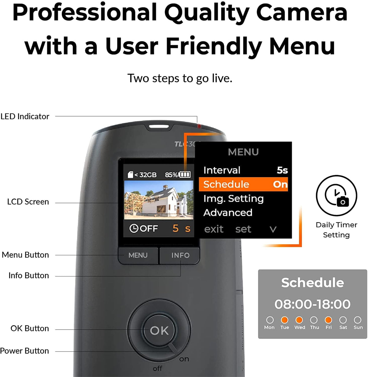 Brinno TLC300 interval scheduling helps plan filming sessions.