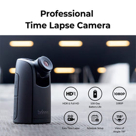 Brinno TLC300 microSD up to 128GB for extended clips.