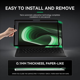 BROPGOD privacy screen on Surface Pro limits side peeks with 30-degree privacy.