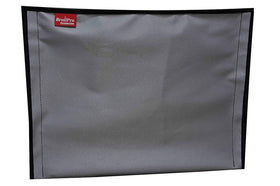 BroilPro Outdoor TV Cover closed with magic tape for secure water protection.