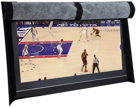 BroilPro Outdoor TV Cover front view shows full protection against rain and dust