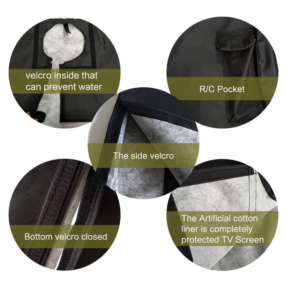 BroilPro Outdoor TV Cover waterproof material shields the TV in wet weather