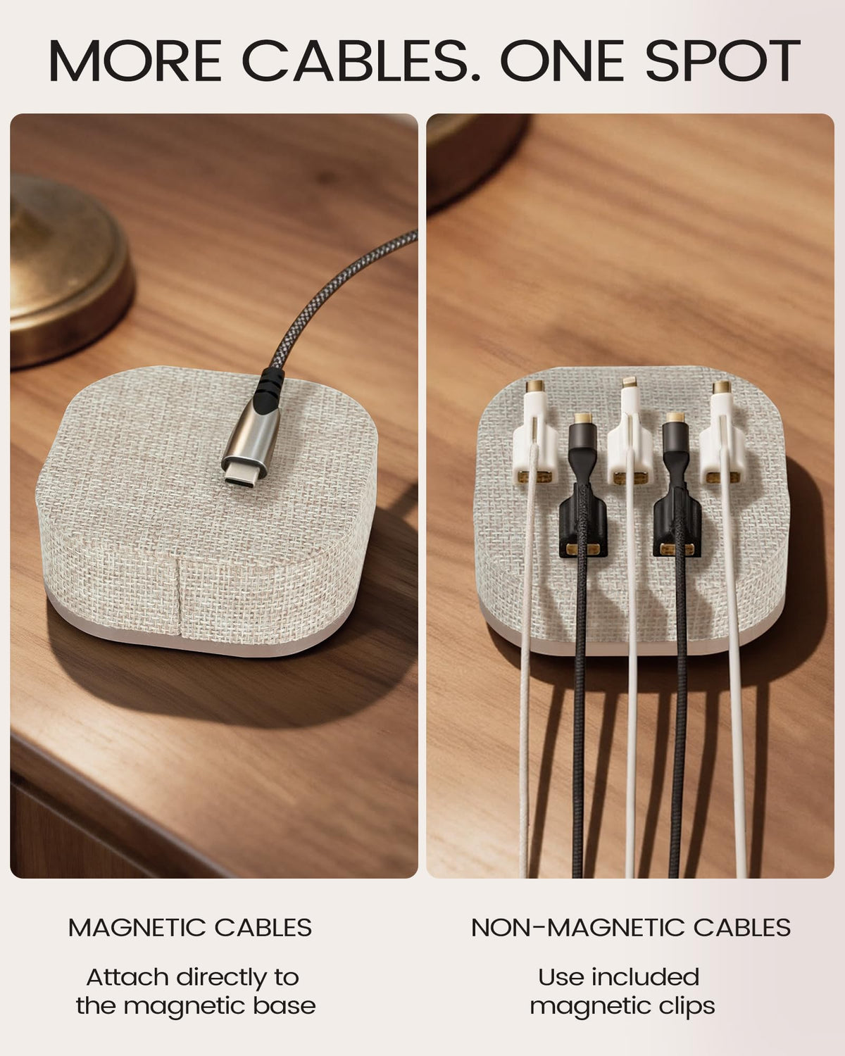 Brolena five clips hold up to five cables on a desk or nightstand