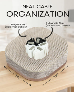 Brolena magnetic clips secure non-magnetic cables with included adapters for quick access