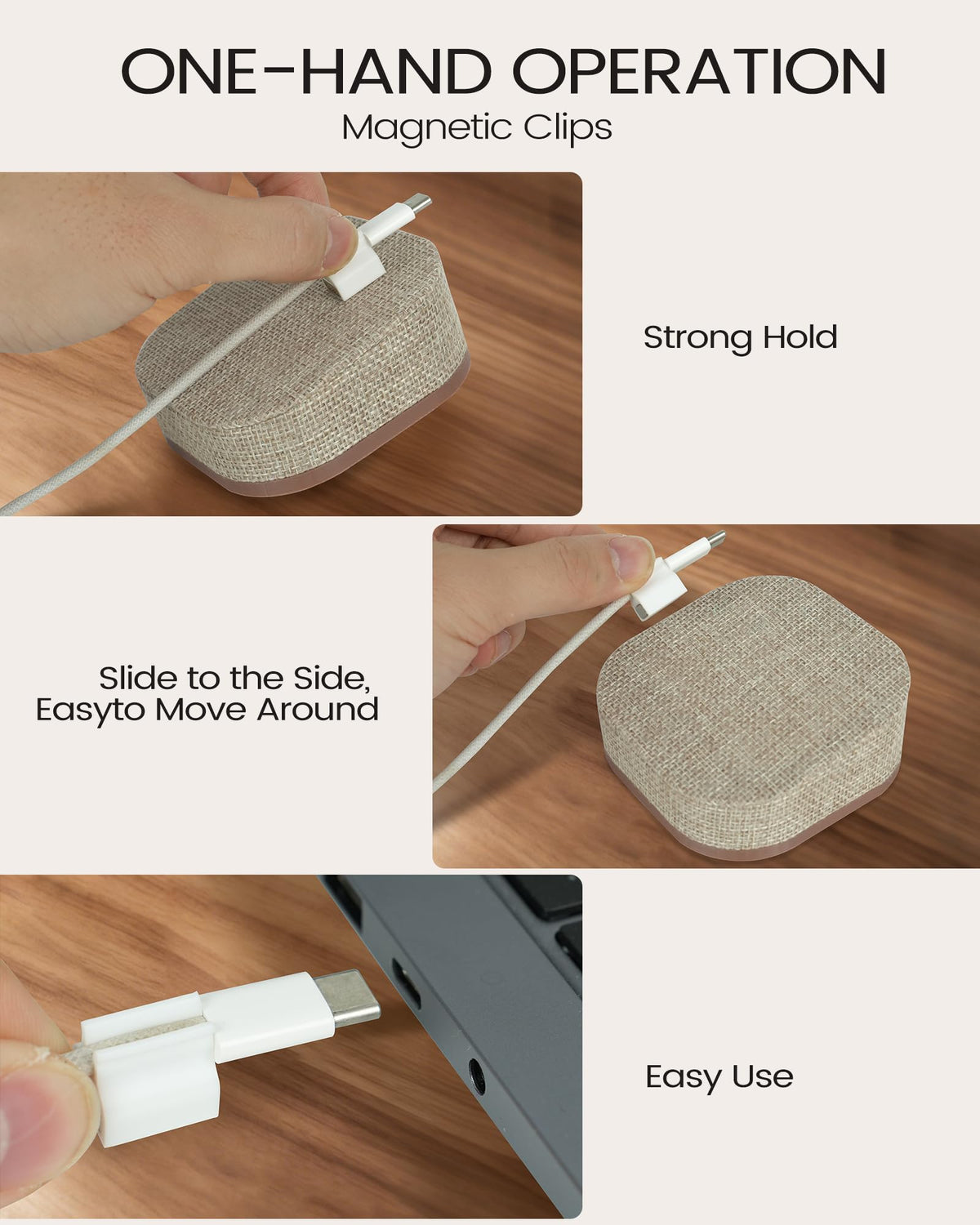 Brolena one-hand release magnet design for easy cable adjustments