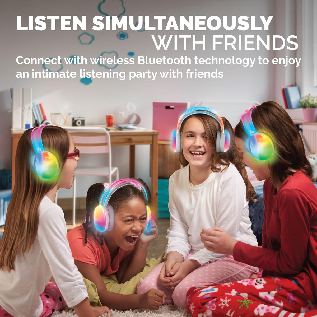 Brookstone headphones with 100-meter range for flexible movement.