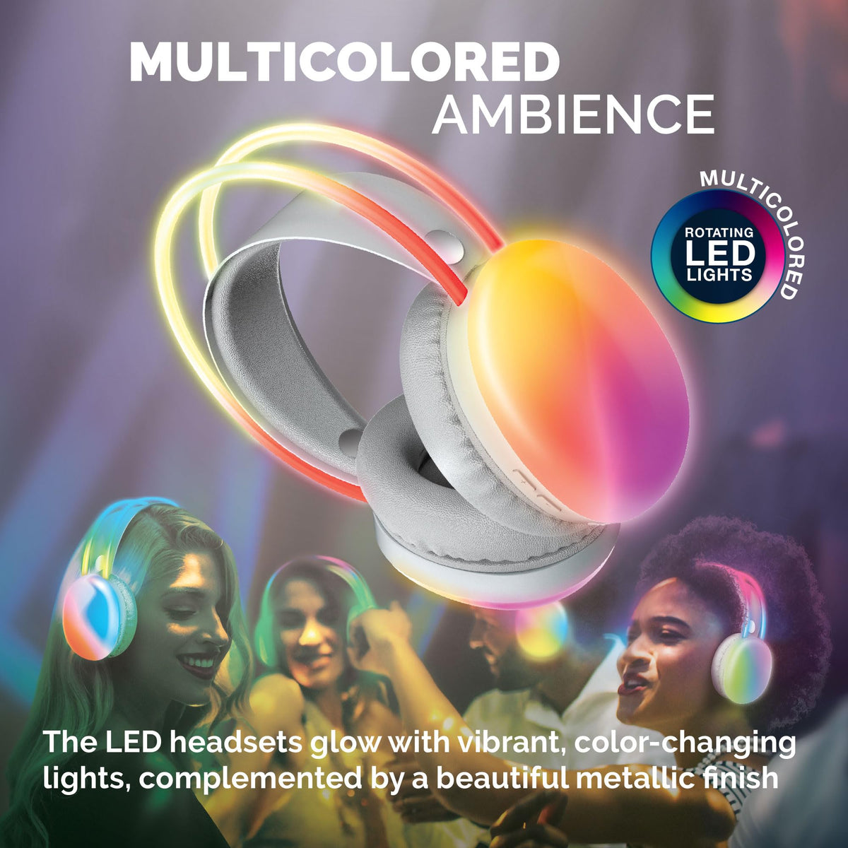 Brookstone headphones offer up to ten hours of playback on a single charge.
