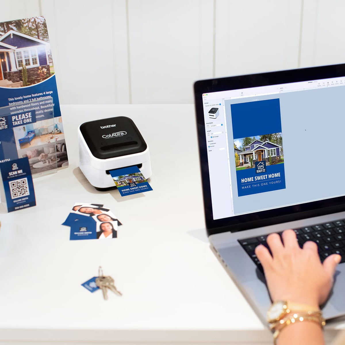 Brother ColAura VC500W label design app enables quick custom labels for home and office.