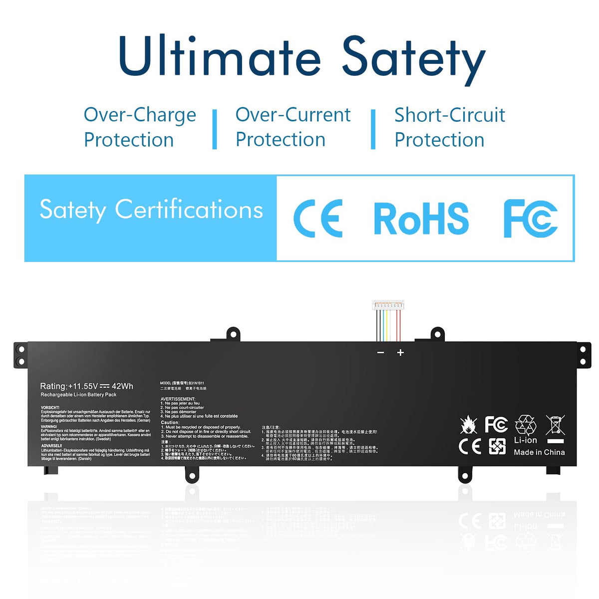 BRTONG close-up of top label displaying part numbers and capacity for correct compatibility verification