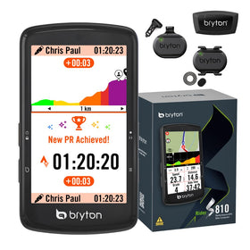Bryton Rider S810 front view with a clear 3.5-inch touchscreen for ride data.