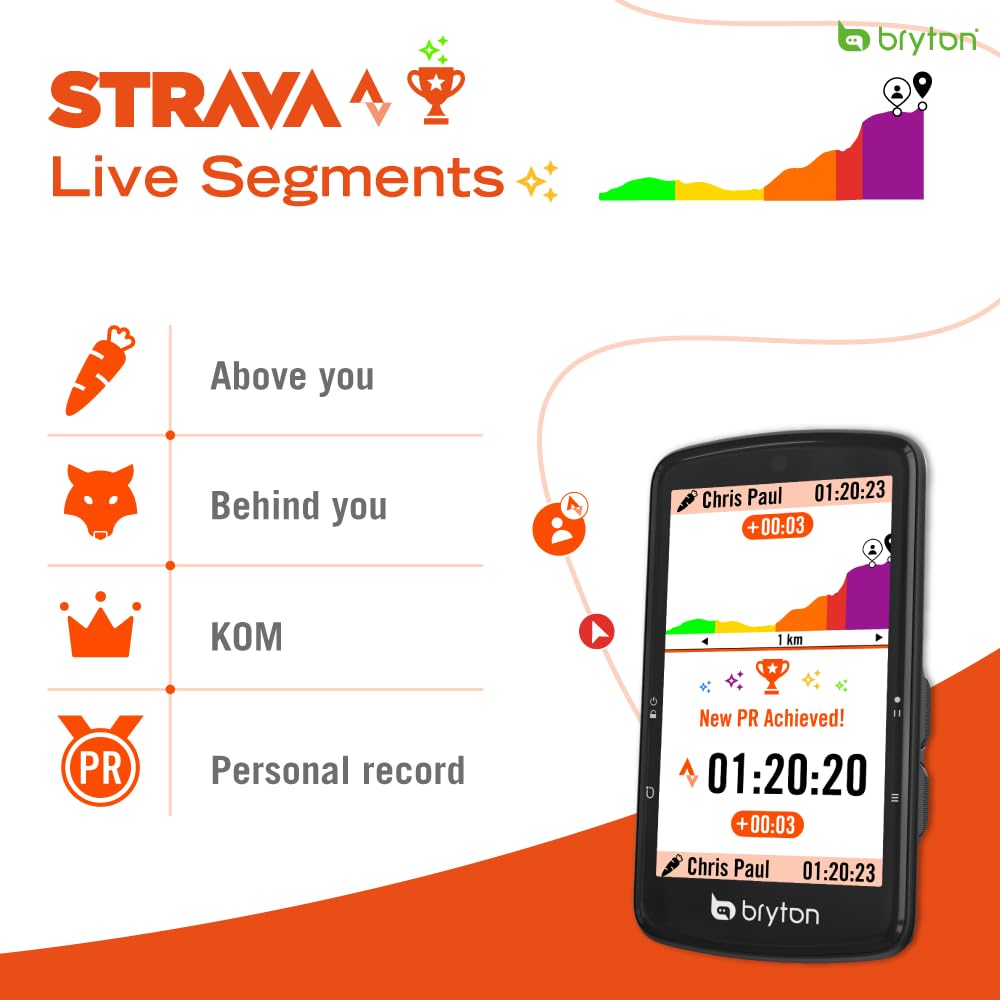 Bryton Rider S810 sensor bundle showing heart rate, cadence, and speed sensors.