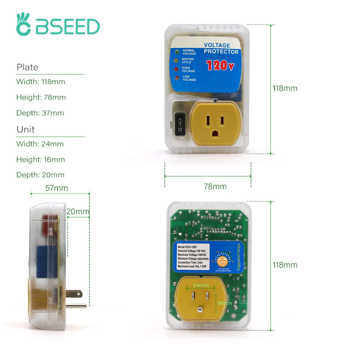 BSEED delay indicator lit showing three-minute restart delay for appliance safety