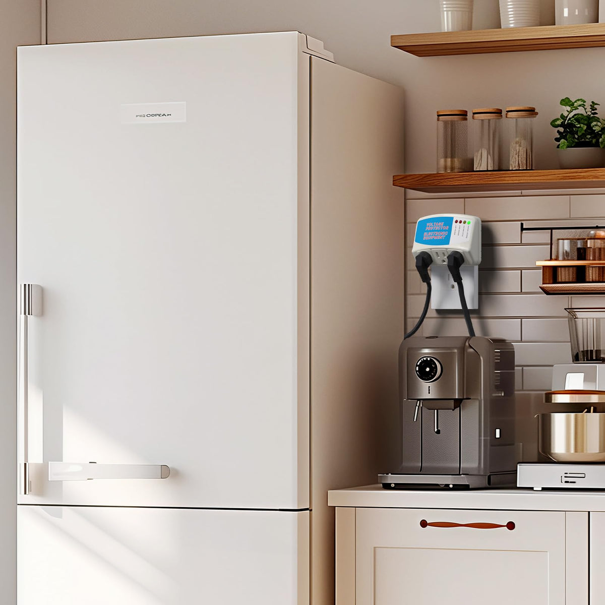 BSEED installed in a kitchen lifestyle scene protecting common appliances