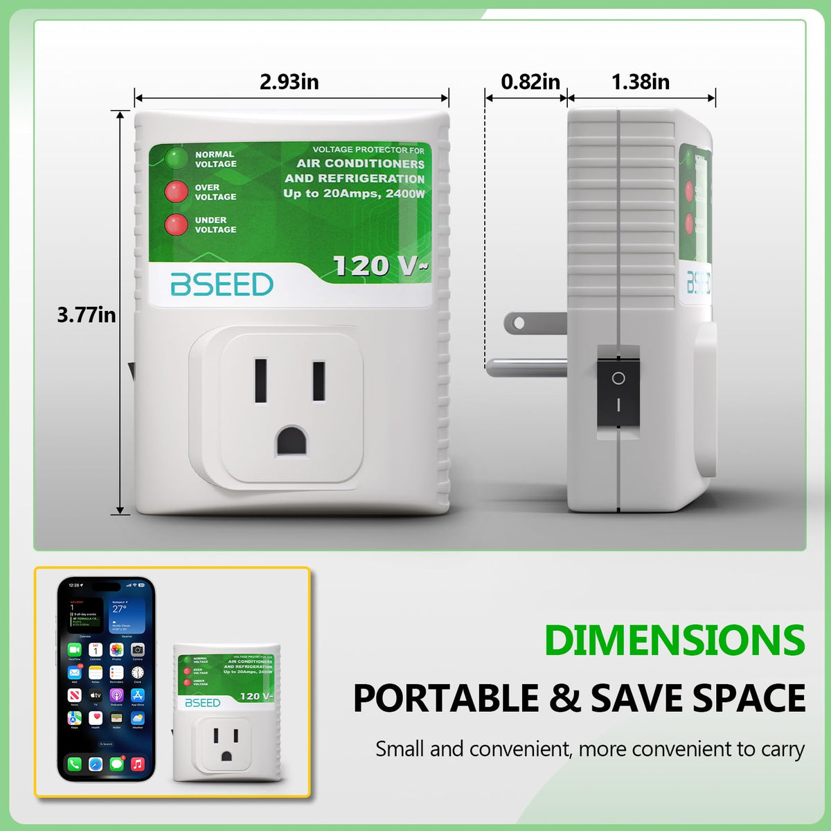 BSEED next to smartphone to show size and portability for home use