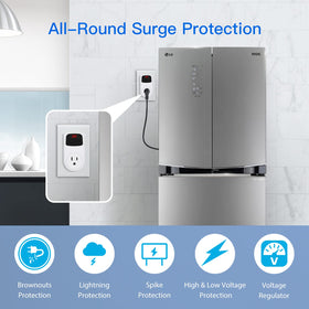 BSEED surge protector digital display clearly shows voltage and protection status from afar.