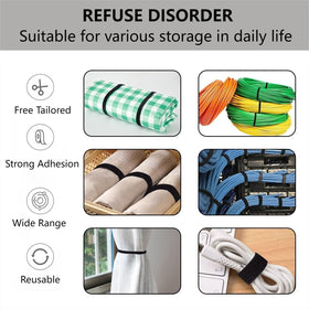 BSELEYY 1 inch cable management tape secures clutter-free computer cables neatly