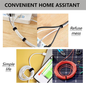 Double-sided strap keeps cables tidy without snagging or slipping.