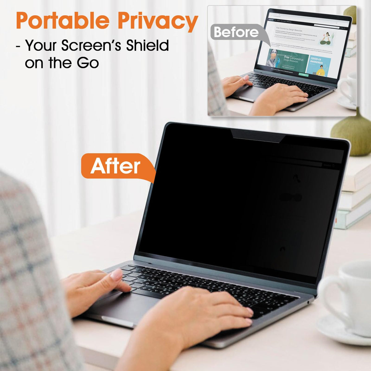 BSPROTE MacBook Air privacy screen anti-scratch layer protects the display daily