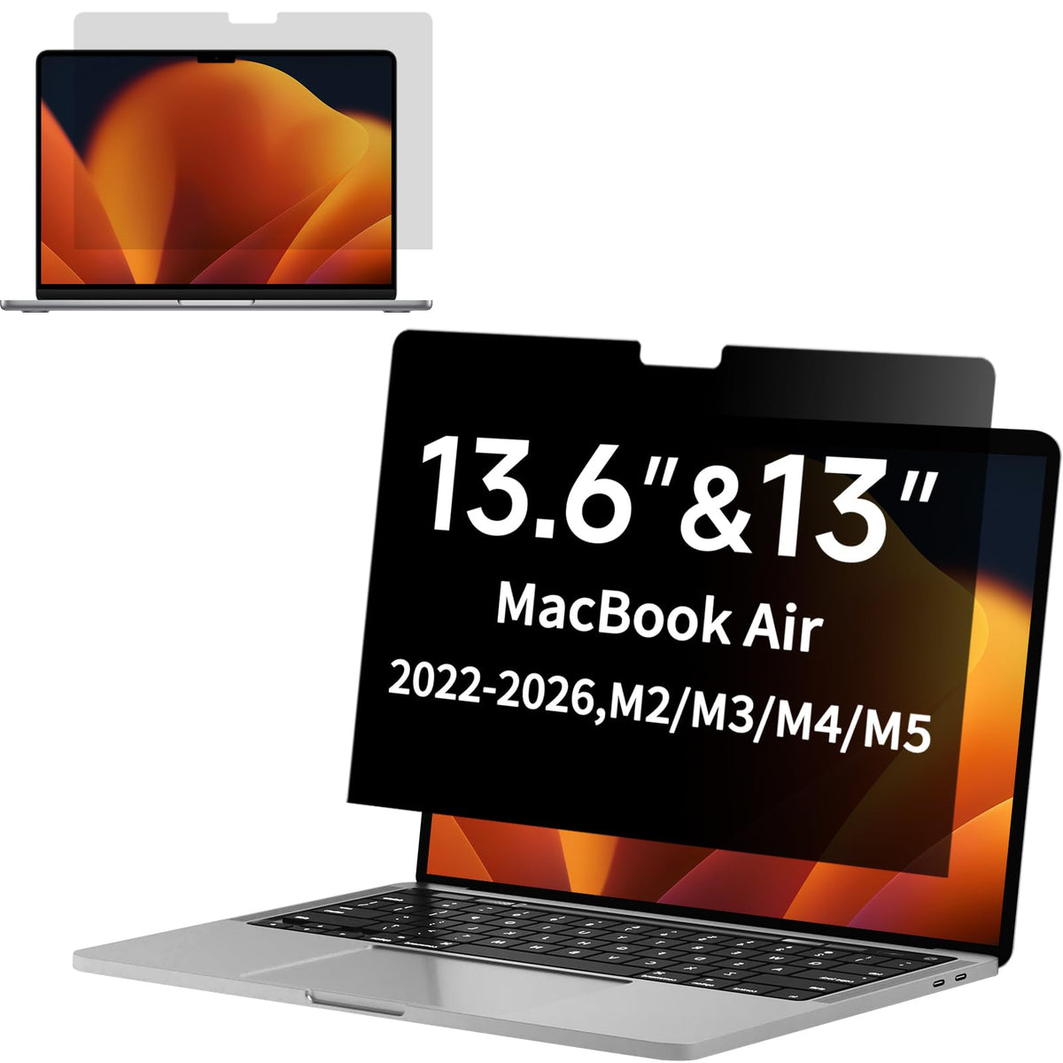 BSPROTE privacy screen for MacBook Air front view with private display
