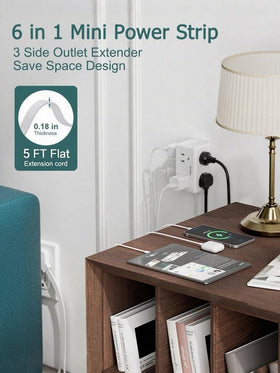 BSRDyb right-angle flat plug maximizing wall space behind furniture