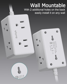 BSRDyb wall-mountable extension cord keeps desks tidy