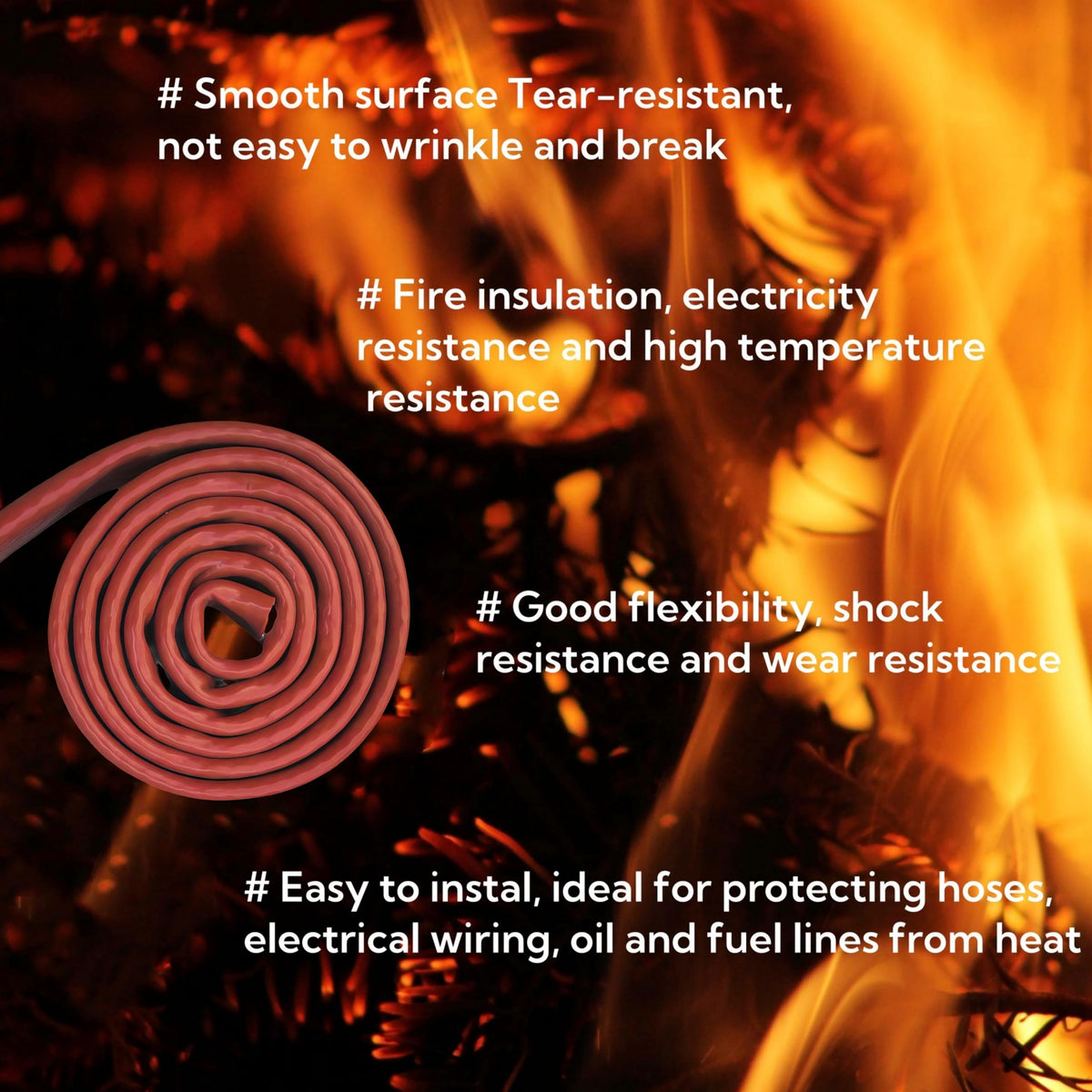 BSTFLEX oil line thermal protection sleeve enhances longevity under engine heat