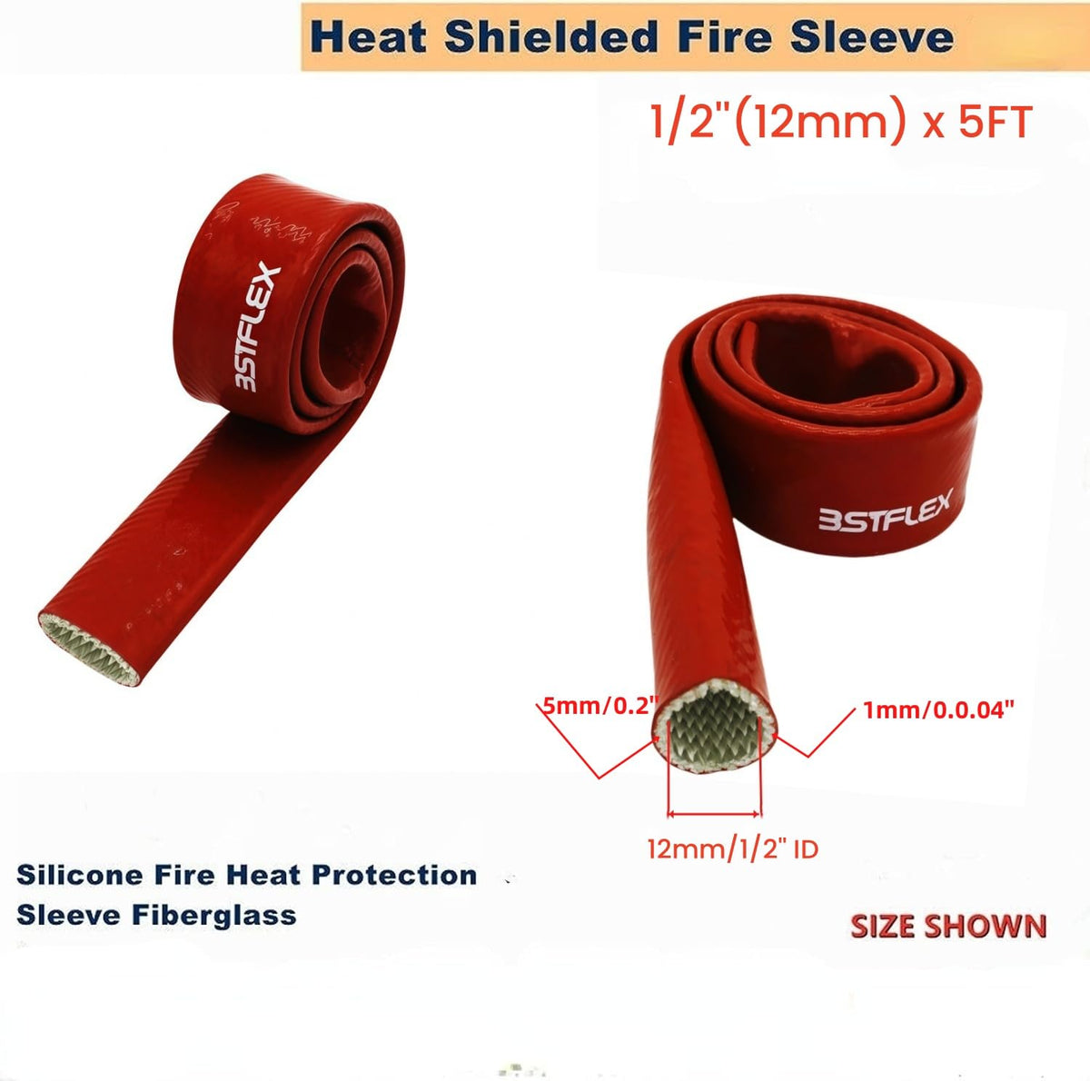 BSTFLEX silicone-coated fiberglass sleeve provides durable heat insulation for automotive lines