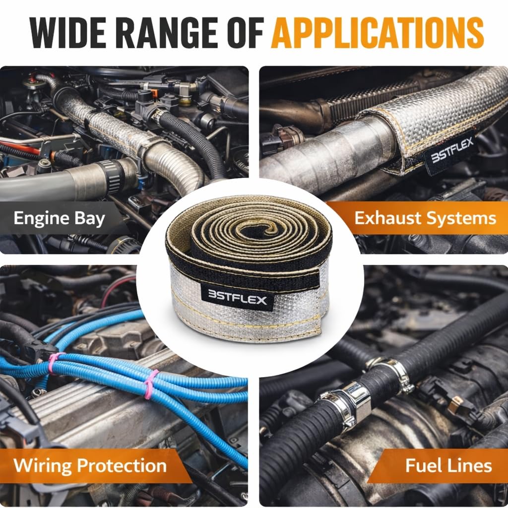 BSTFLEX stainless steel zip ties secure the heat shield