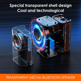 BSZHI K07 transparent mecha-style speaker adds tech flair to rooms.