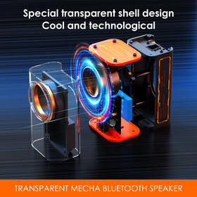 BSZHI transparent speaker with LED lights dancing to music for vibrant mood.