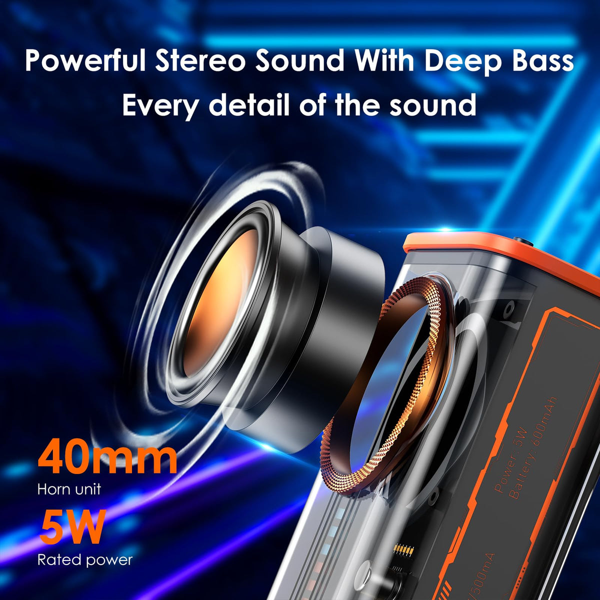 BSZHI transparent speaker with TWS for true stereo and wider soundstage.