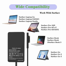 BTBSZ 65W Surface Pro charger with 10-foot cable for flexible setup