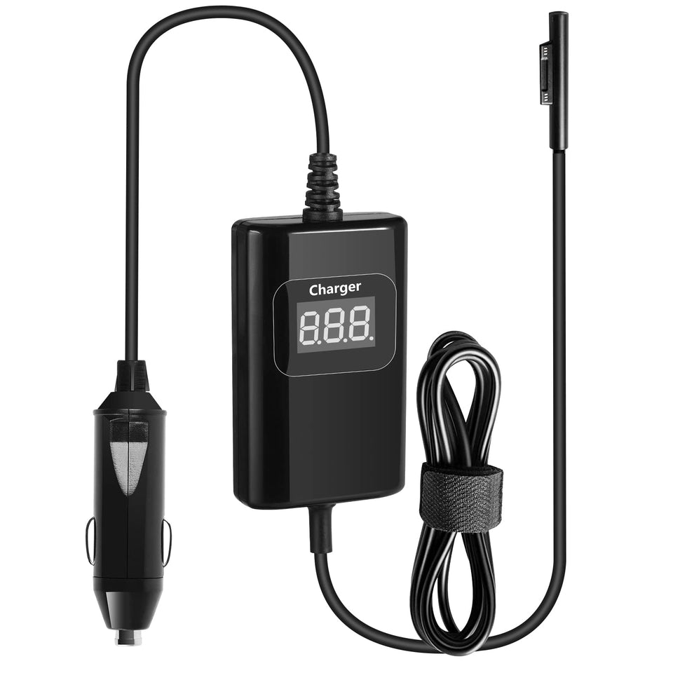 BTBSZ Surface Pro car charger 65W – front view with stable road charging.
